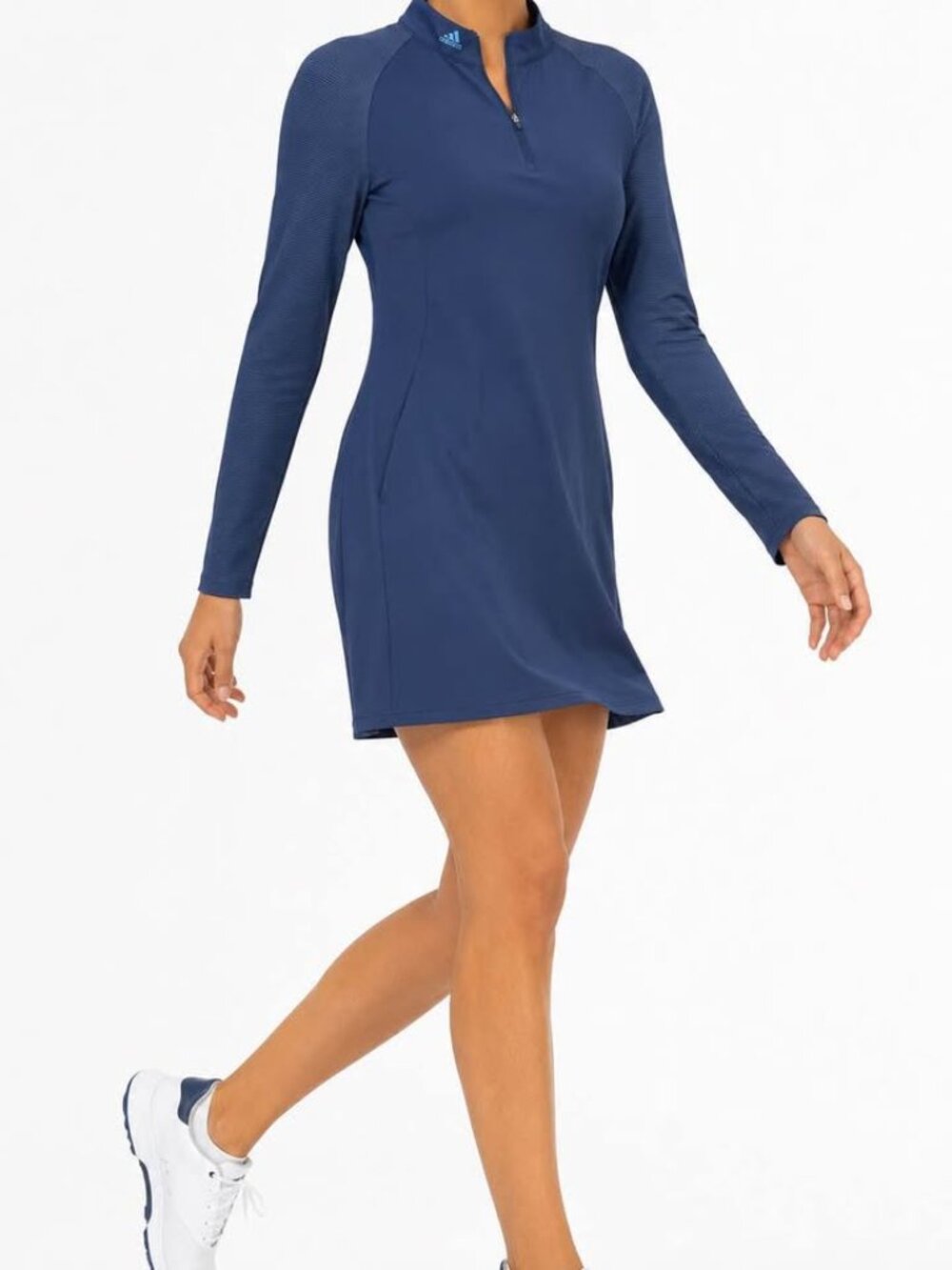 Adidas Golf 1/4 Zip Long Sleeve Performance Gorpcore Blue Athletic Dress [sz L]